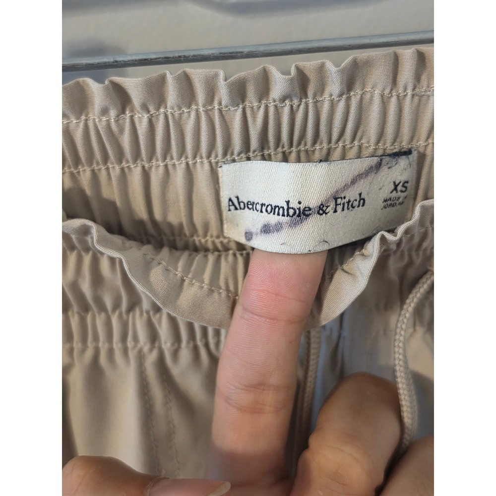 Abercrombie & Fitch Womens XS Tan Beige High Rise Elastic Waist Jogger Pants - Picture 2 of 7
